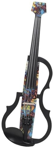 Geige Bunte 4/4 Elektroakustische Violine Leise Elektroakustische Violine Geige Anfänger Set(Violin Set)