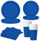 MORAINJAY Ensemble de Vaisselle de Fête Bleu Foncé 68 Pièces, Assiettes en Papier, Tasses, Serviettes, Vaisselle pour Anniversaire, Mariage, Baby Shower, Diplôme, Anniversaire, Fête de Vacances