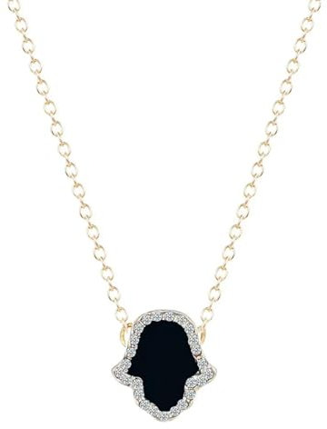 Halskette Ketten Schmuck Herren Frauen Anhänger Necklace Halskette Anhänger Lange Kette Palm Statement Gold-Farbe