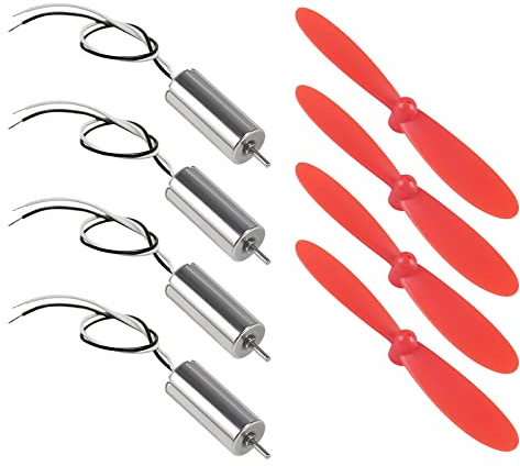 AEDIKO 4 Stück 716 kernloser Motor 3,7 V 7 x 16 mm gebürstete Motoren 45000 U/min + 4 Stück 75 mm CW CCW Propeller kompatibel mit FPV RC Quadcopter