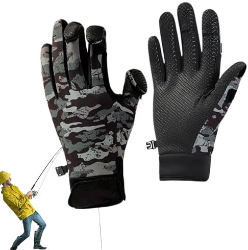Riaisttd Winter Fleece Angelhandschuhe Fingerlose Kaltwetterhandschuhe Rutschfeste Jagdhandschuhe Touchscreen Winterhandschuhe Eisangeln Handschuhe Kaltes Wetter Outdoor Handschuhe zum