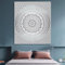 FURNISHFUL FINESSE Mandala Wandteppich Grau Wandbehang Wandteppiche Boho Ombre Wandtuch für Dekor Zuhause und Wohnzimmer– 127 x 152 cm
