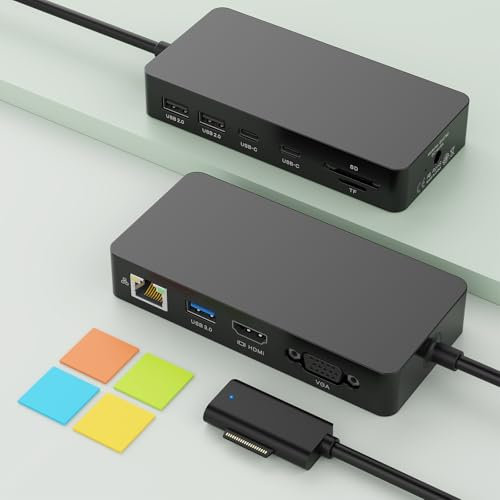 Surface Docking Station 4K@60HZ HDMI+VGA, 11 in 1 MS Surface Dock con alimentatore da 60W Surface Pro Docking Station per Surface Pro 11/10/9/8/X/7/6/5/4, Surface Laptop, Laptop Go, Surface Book