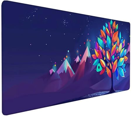 Alfombrilla Ratón áRbol, Alfombrilla Ratón XXL 700x300x3mm, Gaming Mouse Pad con Base de Goma Antideslizante, Alfombrilla Raton Impermeable para Accesorios Pc Gaming, Regalos para Hombre, Morado 2-R-Q