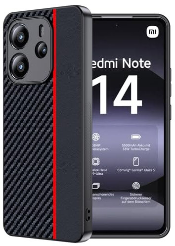 FDHYFGDY Hülle für Xiaomi Redmi Note 14 4G Handyhülle,Kratzfest,stoßfest, Kameraschutz, [Kohlefaser] Case für Redmi Note 14 4G Schutzhülle