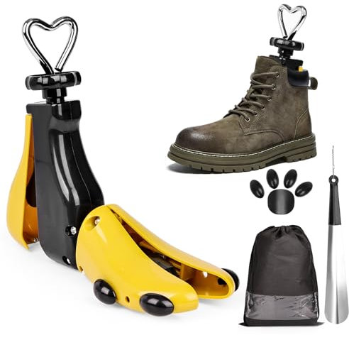 Allarga Scarpe Uomo Donna - Forme per Scarpe di Forma per Scarpe Troppo Strette Tendiscarpe Regolabile in Lunghezza e Larghezza Disponibile in Due Misure Adatto a Scarpe di Misura 36-48(Giallo, 36-41)