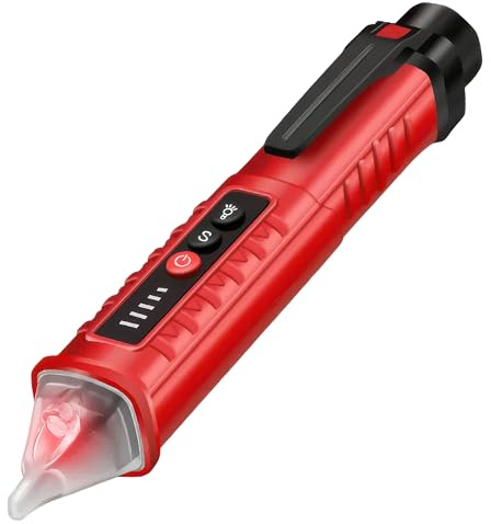 AUNEK Spannungsprüfer, Spannungsprüfer, NCV, Empfindlichkeit, verstellbar, 12 V-1000 V, berührungsloser elektrischer Detektor mit LED-Lampe, Prüfgerät für elektrische Kabel, Erkennung aktiv/neutraler