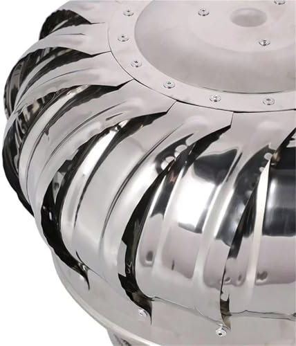 Abluftventilator, Rotierende Kaminhaube aus Edelstahl, stromlose Haube, Windball-Belüftung, Rauchabzug, regendichter Lüftungsventilator für Badezimmer mit Deckenmontage(200 MM)