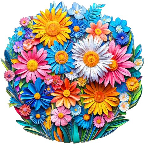 Individz Holzpuzzle für Erwachsene, Einzigartige Tierförmige Papierblume Wooden Puzzle, Geburtstagsgeschenk Weihnachtsgeschenke für Familie Freunde (L-34*33.8cm-300 Stück)