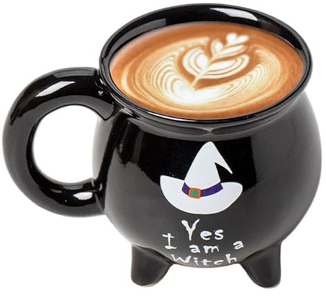 Personalisiert Hexenkessel Kaffeetasse, 300-400ml Yes I Am a Witch Hexenkessel Keramik Halloween Tasse, Witches Spooky Gothic Vibe, Witching You a Wicke Brew for Hallowee, Bestiy, Family