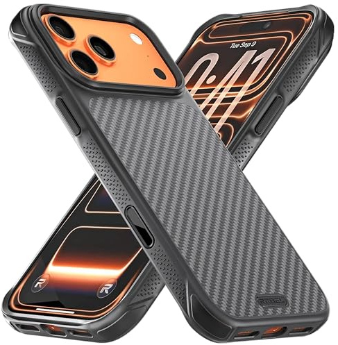 Rebel Schutzhülle für iPhone 17 Pro Max [GEN7 Aramidfaser], Starke MagSafe-kompatibel, griffige Seiten, stoßfeste Ecken, Metalllinse und Tasten, verbessertes Schutzdesign, 17,5 cm (6,9 Zoll) Handy
