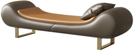 Huangj-0527 Fußbank fürs Bett Leichter Luxus-Bett-Endhocker, Schlafzimmer-Chaiselongue, Bettbank, Wohnzimmer, kleines Sofa, Fußstütze, Schuhbank(Dark Coffee)