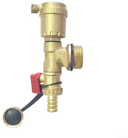 Automatisches Entlüftungsventil Messing Splitter für Fußbodenheizung Verteiler inkl. integriertem Ablassventil für stabilen Heizungsbetrieb (2,5cm)