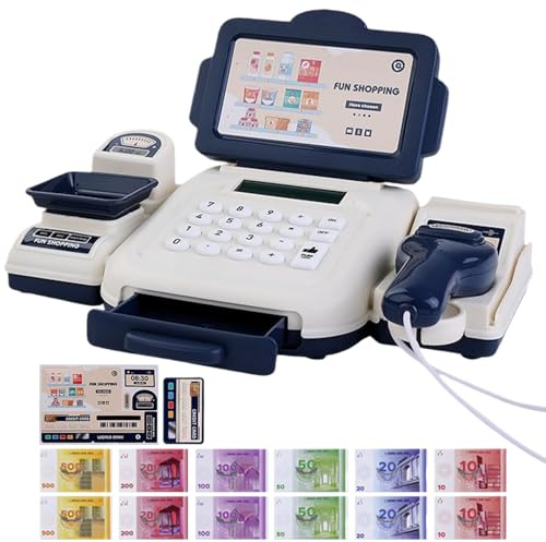 Giocattolo interattivo per registratore di Cassa per – Set di Negozi di Giochi educativi, Carrello, calcolatrice, Scanner con Musicali | Gioco di Ruolo Completo per l'apprendimento