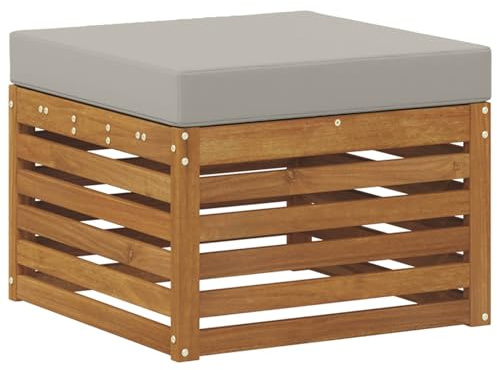 vidaXL Outdoor-Fußhocker Massivholz Akazie Natur, Balkonmöbel, modernes Gartendesign, wetterfest für entspannte Stunden im Freien, modulares Sofa