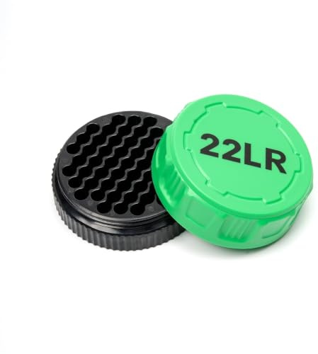 Portable Stackable Ammunition Storage Box - Suitable for .22Lr Caliber with Twist-Cap Design for Easy Access, Pocket-Sized(Green)