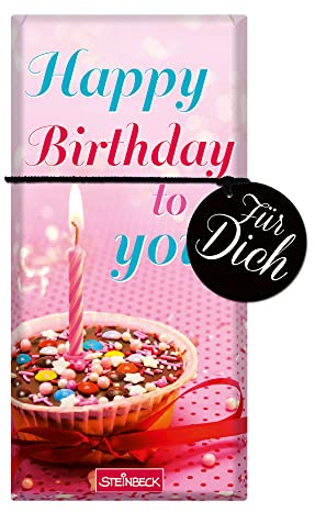 STEINBECK Geburtstag Geschenk-Schokolade - Happy Birthday - 100g Tafel Geburtstagsgeschenk Geburtstagsgrüße Geburtstagswünsche