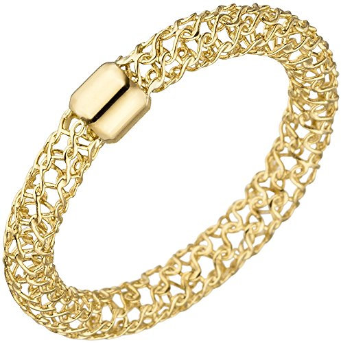Schmuck Krone Ring Damenring 3,2x3mm aus 750 Gold Gelbgold Goldring mit Muster geflochten, Ringgröße:Innenumfang 56mm ~ Ø17.8mm