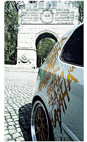 Finest Folia Grafik Schriftzug Hahaha Groß Joker Batman Aufkleber Sticker Tuning Folie (Gold Metallic 091)