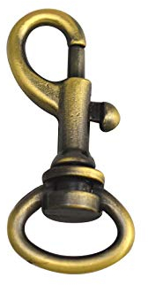 Wuuycoky Karabinerhaken mit Drehgelenk, 1,3 cm Innendurchmesser, oval, antikes Messing, 15 Stück