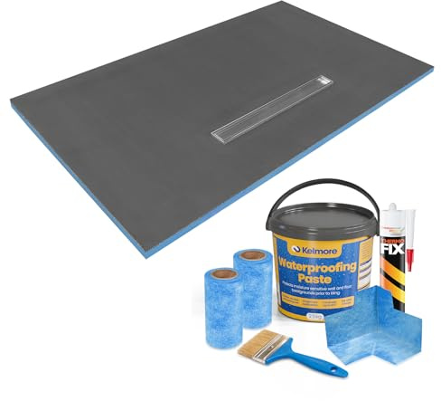 Thermopanel Linear Wet Room Shower Tray with Waste - Choice of Grate & Tanking Kit