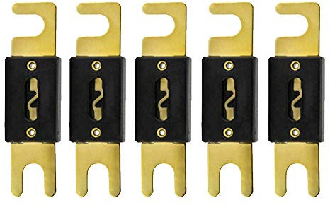 Mintice 5 x 300A ANL Sicherung Auto Automotive Audio Power Sicherheit schützen Glasrohr vergoldet Schutz