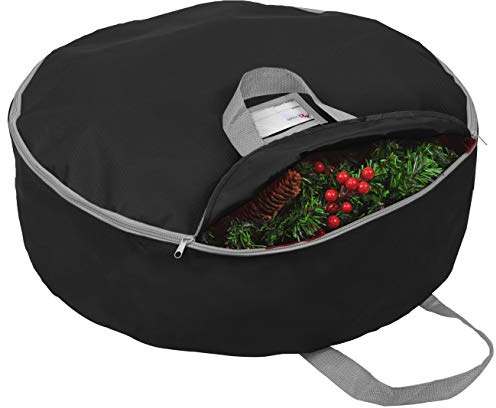 Primode Aufbewahrungstasche für Weihnachtskranz, 91,4 cm, mit Griffen – langlebiges 600D-Oxford-Polyester-Material, große Weihnachtskränze mit 91,4 cm