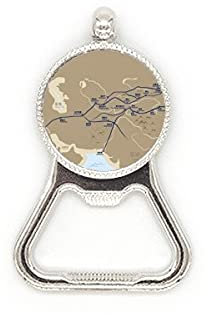 Old Age Journey to The Silk Road Map Metal Beer Bottle Cap Opener Duty Stainless Steel
