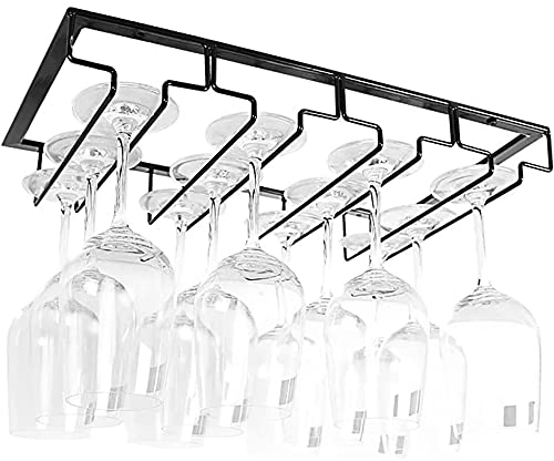 Porte Verre à 4 Rangées, Porte Verres Stemware, Porte Verres à Pied Suspendu, Cintre Verre à Vin Métal, Support Rack Suspendu Verre, pour Cuisine Café Bar Restaurant