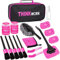 THINKWORK Auto Reinigung Pinsel Set, Rosa Auto Detailing Set mit Detailing Bürsten, Reinigungsgel, Auto Duster Bürste, für Innen und außen Reinigung von Auto Fenstern, Armaturenbrett, Lüftungsschlitze