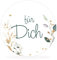 white&ivory, 50x runde Aufkleber, Sticker für dich | stilvolles Design: floral | 4cm Durchmesser | selbstklebend | Gastgeschenke für Hochzeit Taufe Geburtstag