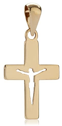 NKlaus Kettenanhänger Jesus Christus Kreuz 14x9mm 333 Gelb Gold 8 Karat Kruzifix 8316