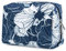 Narwey Make up Tasche Damen Schminktasche Kosmetiktasche Kulturtasche Damen Kulturbeutel, Makeup Tasche Makeup Bag (Blauer Lotus, Groß)