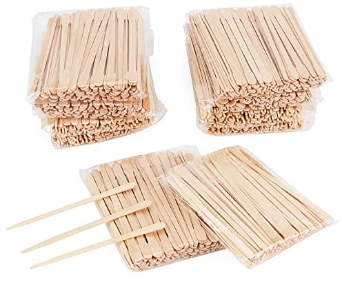 JOIKIT 1000 PCS Eyebrow Wax Sticks, 2 Style Wooden Wax Spatulas Tongue Depressors, Brow Waxing Sticks Spatulas for Hair Eyebrow