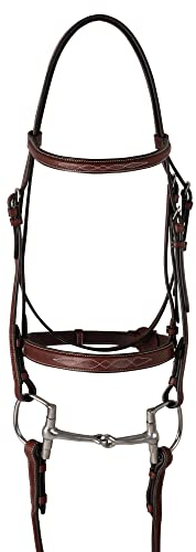 Huntley Equestrian Unisex-Erwachsene Hunter Trensenzaum mit Zügeln, Braun, Cob