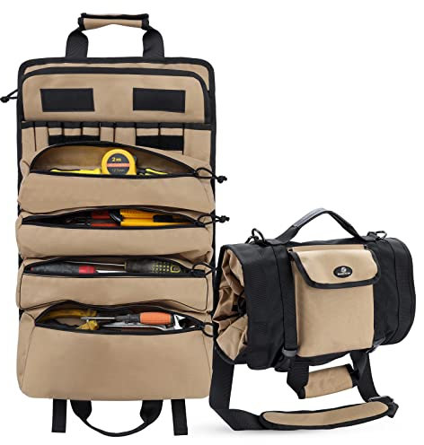 Koolertron Sac à Outil Imperméable Trousse Sacoche Enroulable Porte Outils 900D Oxford Portable Rangement Oxford Portable Rangement pour Bricoleur Garage Voiture Moto