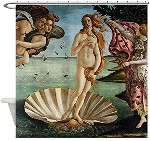 MEKPAM 3D Wasserdichter Duschvorhang Botticelli Geburt Der Venus Dekostoff Badvorhang Badvorhang Duschvorhänge 180x180cm