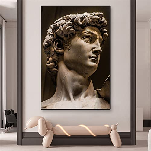 Abstrakte Griechische Statue Gips Skulptur Kunst Poster David Leinwand Malerei Michelangelo Kunst Drucke Wandbild Wohnzimmer Dekor 60X90Cm Kein Rahmen