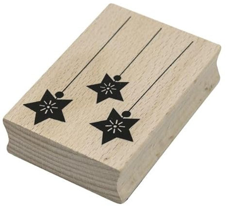 Artoz Stempel – Holzstempel – „Sterne hängend“ – 70 x 50 mm – Motivstempel zum Kartenbasteln für Weihnachten, Einladungen, Grüße
