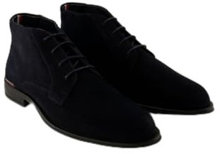 Tommy Hilfiger Uomo Stivali Bassi Suede con Lacci, Blu (Desert Sky), 42
