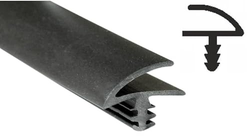 SN-TEC Zimmertürdichtung/Türdichtung/Türgummi TD 3023 für 3mm Nut und 12mm Falz, Farbe: Schwarz (5 Meter)
