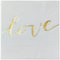Weiß Hochzeit Servietten mit Gold Love 2-lagig, 30x30cm, Servietten Liebe Valentinstag Dinner Papierservietten Tischdekoration,insgesamt 40 Stück