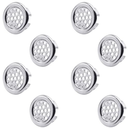 DanziX 8 Pezzi Anelli di Troppo Pieno, Anelli Tappi Troppopieno per Lavello, Lavello Anello Troppopieno Roppopieno Rotondo Coperchio, Lavabo Cromati Anello di Troppopieno