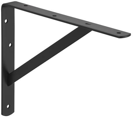 SOTECH Schwerlast-Konsole BLACKLINE I 30 x 22,5 x 3 cm schwarz | Tragkraft bis zu 200 kg / Paar Regalträger