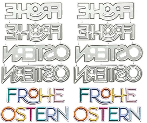Stanzschablonen Ostern, Ostern Stanzschablonen Ostern Metall Prägeschablonen Stanzformen Schneiden, Kartengestaltung, DIY Geschenkboxen Handwerk Geschenk Fotoalbum Deko Cutting Dies (2 B)