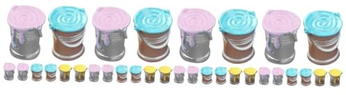 TOYANDONA 32pcs Miniature Paint Bucket Model Craft for Doll House Decor Unique Vintage Design