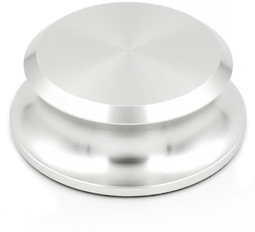 Menesia Schallplattengewicht-Stabilisator, Plattenspieler und Schallplattengewicht, Premium-Vinyl-Stabilisator für überlegenen Klang (Silber)