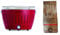 LotusGrill - Barbecue Portatile a Carbone - Standard LG G34 - con cavo di alimentazione USB, 35 x 23,4 cm, Rosso + 2 Kg Carbone naturale Antiche Carbonaie, 100% legno di leccio italiano artigianale