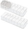 Dokeno Kosmetik Organizer, 2 Stücke 8 Fächern Lidschatten Aufbewahrung, Klar Kunststoff Make up Paletten Halter, Schmink Aufbewahrungsbox für Lippenstifte, Lidschatten, Rouge, 25,5 × 8,8 × 4,7 CM