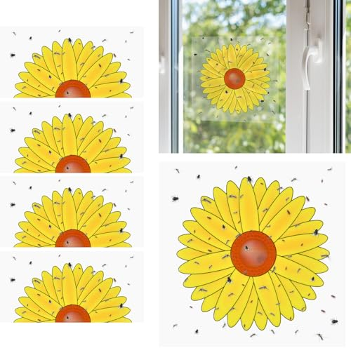 Flintronic 20PCS Autocollants pour Pièges à Mouches de Fenêtre, Pièges Mouches Transparent Collants pour l'intérieur, Pièges Engluées pour Mouches Domestiques Jardin Plante Fruit Fleur